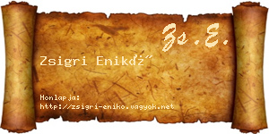 Zsigri Enikő névjegykártya